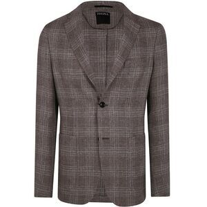 ZEGNA Men's Plaid Wool Blend Blazer Men BROWN Outerwear